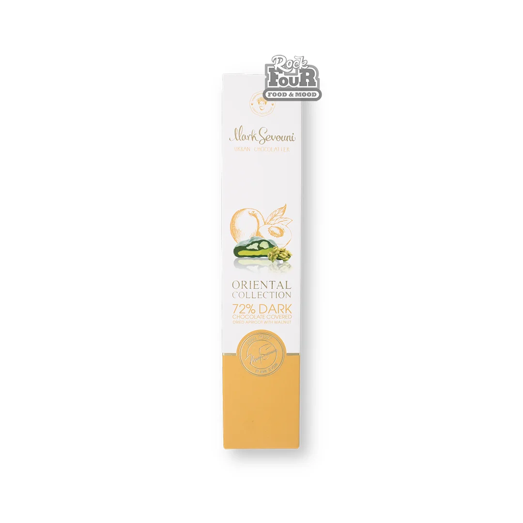 Dried apricots "Mark Sevoni Oriental Dark 72%" with nuts, covered in dark chocolate 130g